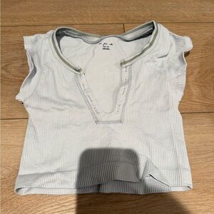 Urban outfitters-Gray Ribbed Sleeveless Top